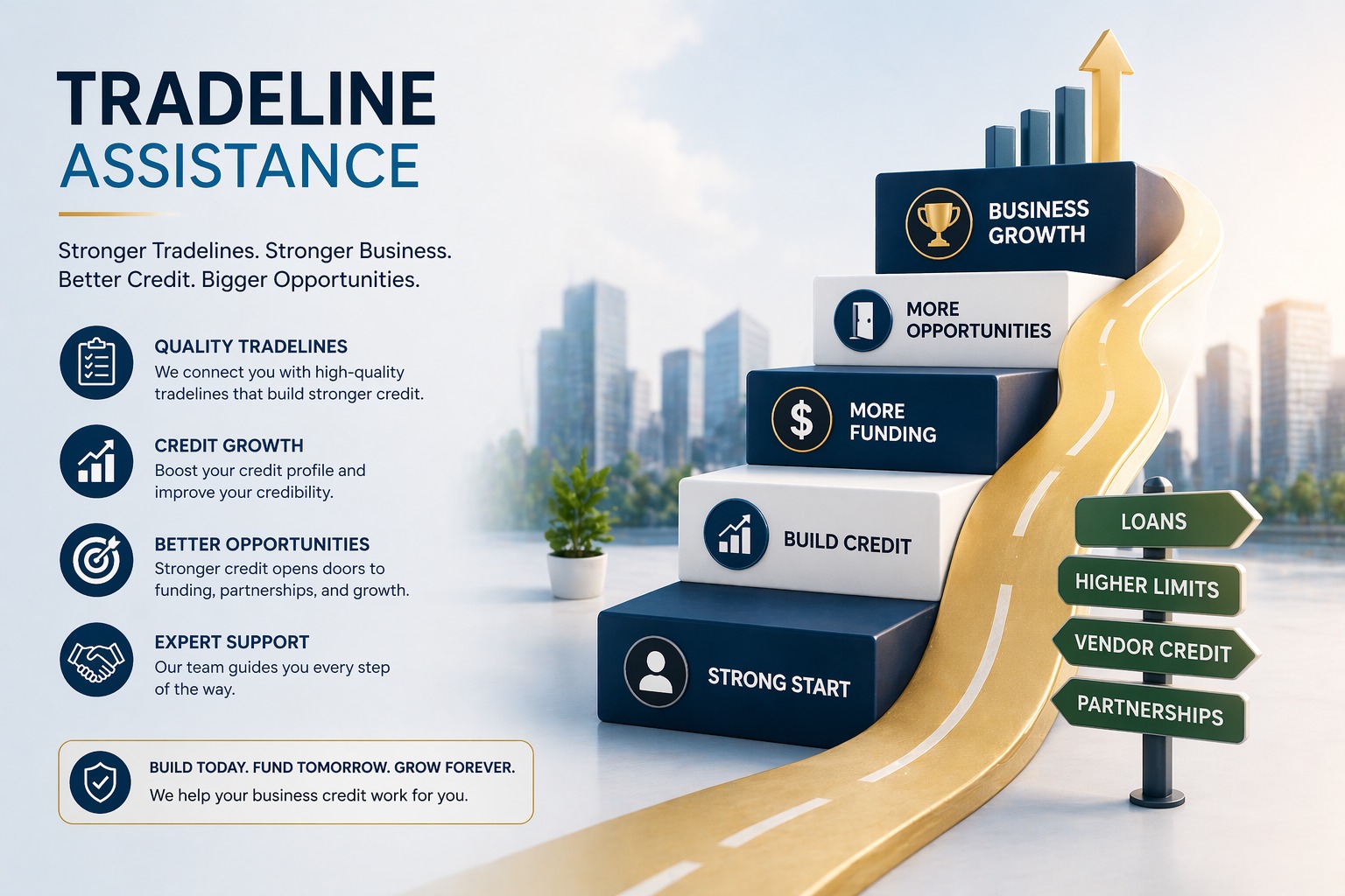 Tradeline assistance and business credit support